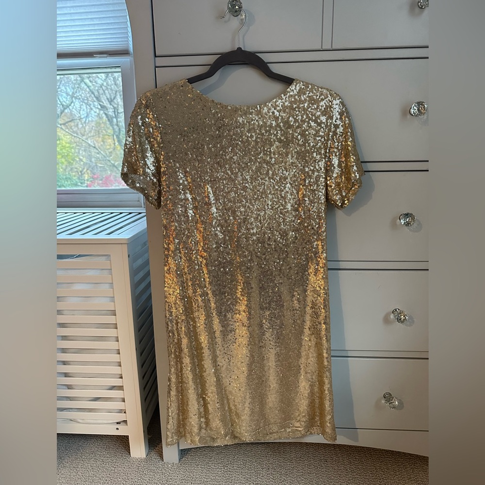 Lulu's Shimmering Gold Sequin Mini Dress